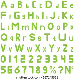 Green fonts soft style hand work for commerce use and other.