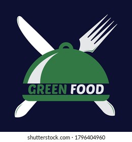 alimentos verdes creativos diseño moderno de logotipo plano