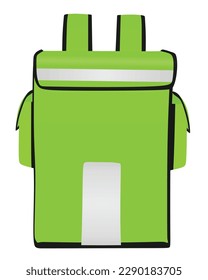 Green  food delivery bag. vector