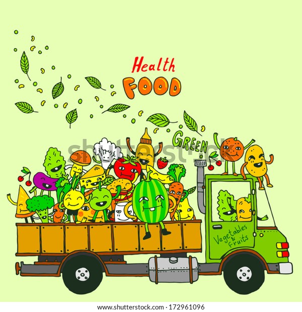 Green food delivery.\
Vector illustration.