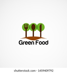 green food logo designs, icon, element, and template for company