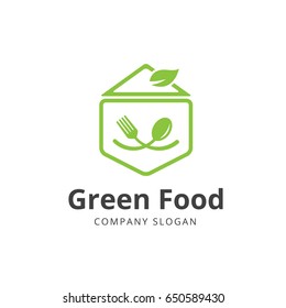 Green Food Logo, Nature Food , Eco Food