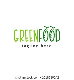 Green Food Logo Vector Template Design