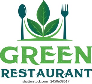 Green Food Logo, vegetarisch, gesund, grüne Lebensmittel, 