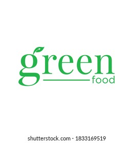 green food text logo vector creative company icon design template 