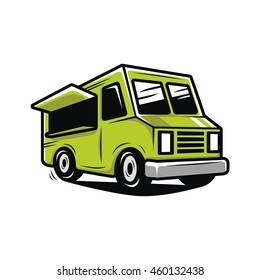 Green Food Truck Illustration Vector