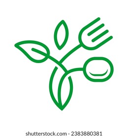 Green Food Vector Logo Design Template