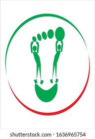green foot icon vector illustration