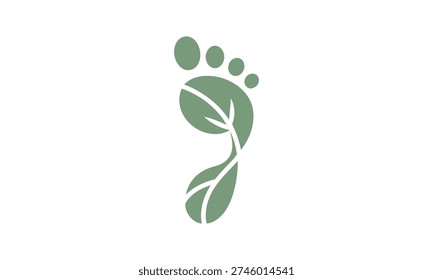 Green foot print with leaves symbolizing eco friendly practices online