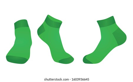 Green foot socks. vector illustration