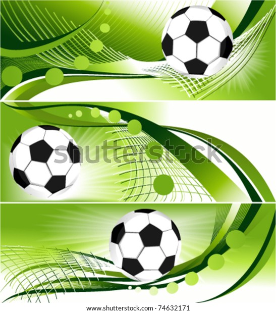 Green Football Banners Stock Vector (Royalty Free) 74632171 | Shutterstock