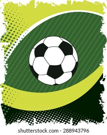 Green football eye.Abstract gridiron.Green doted background