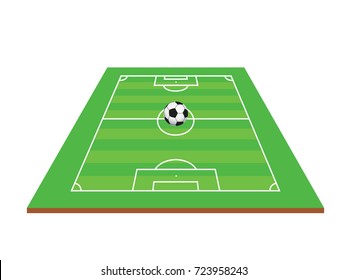 Green football field with football