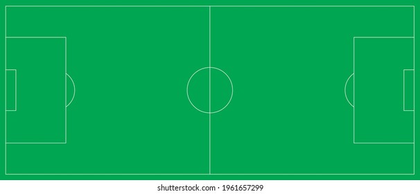 Green football field background. Top view.