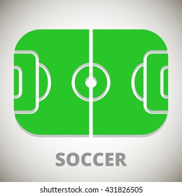 green football field icon on white-gray background