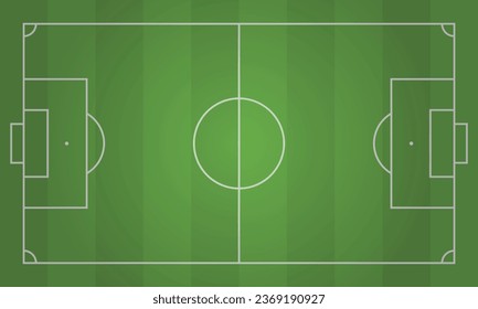 Green football field. Soccer stadium top view. Vector 10 Eps.