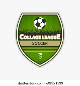 Green football logo. Soccer logotype. Vector illustration.
