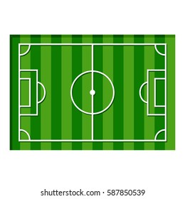 Green football or soccer field vector illustration isolated on white background.