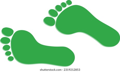 green footprint vector icon design