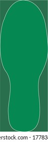 Green Footprints wait here floor sign