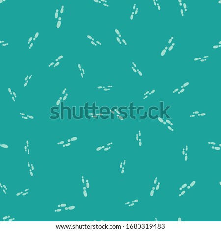 Green Footsteps icon isolated seamless pattern on green background. Detective is investigating. To follow in the footsteps.  Vector Illustration
