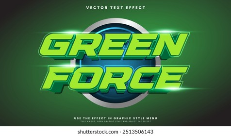 Green force 3D editable text effect template