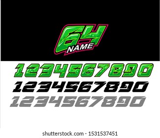 Green force number, style stock for racing number or tshirt racing