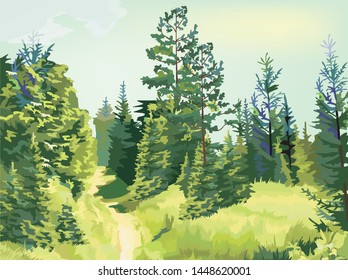 Green forest : the adundent trees that produce fresh air in the morning