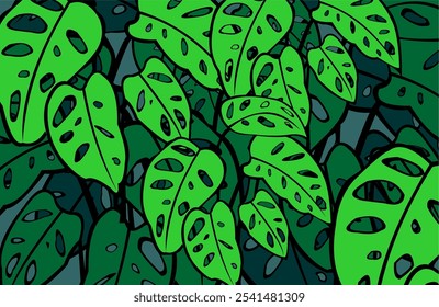 Green forest background. Green background with leaves.