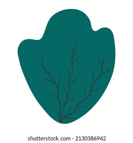 Green forest bush, grass isolated design element.