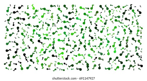 Green forest colors- abstract vector illustration background texture made of musical notes