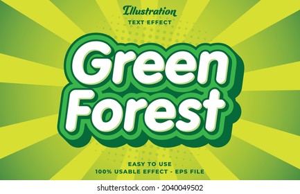 green forest editable text effect template with abstract style use for business brand and company logo 