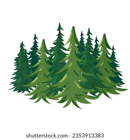 Green Forest. Icon. Object isolated on white background