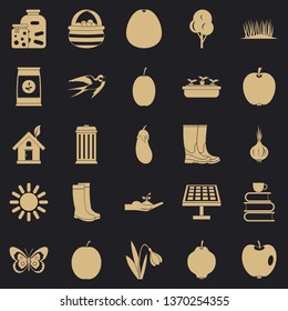 Green forest icons set. Simple set of 25 green forest vector icons for web for any design