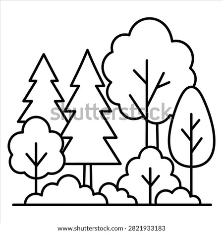 Green forest landscape with diverse trees and shrubs. Nature, environment, ecology concept. Sustainable ecosystem, woodland, natural habitat, outdoor scenery, conservation.