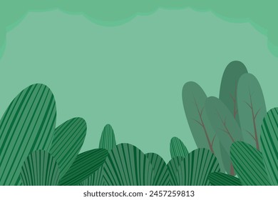 A Green Forest Landscape with Trees