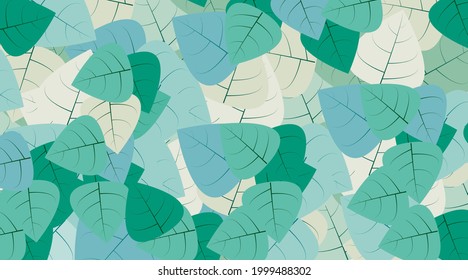 Green forest leaf flat design illustration