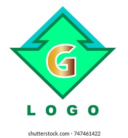 Green Forest Logo with Blue Mountain Background Vector EPS10 