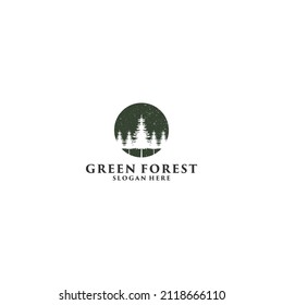 green forest logo template in white background