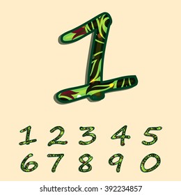 Green forest patterned font created in vector/ EPS 10.
High quality and easy to edit, for your Graphic needs.