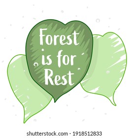 Grüner Wald ist für den Rest auf weißem Hintergrund, Vektorgrafik Naturkonzept