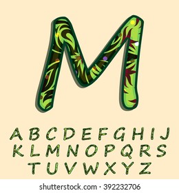 Green forest textured font created in vector/ EPS 10.
High quality and easy to edit, for your Graphic needs.