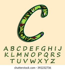 Green forest textured font created in vector/ EPS 10.
High quality and easy to edit, for your Graphic needs.