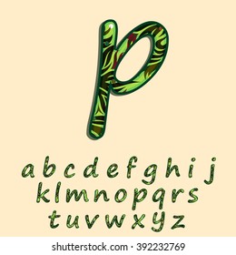 Green forest textured font created in vector/ EPS 10.
High quality and easy to edit, for your Graphic needs.
