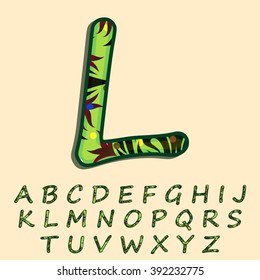 Green forest textured font created in vector/ EPS 10.
High quality and easy to edit, for your Graphic needs.
