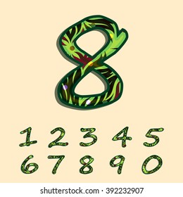 Green forest textured font created in vector/ EPS 10.
High quality and easy to edit, for your Graphic needs.
