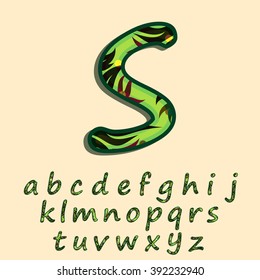 Green forest textured font created in vector/ EPS 10.
High quality and easy to edit, for your Graphic needs.