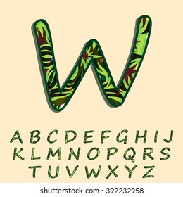 Green forest textured font created in vector/ EPS 10.
High quality and easy to edit, for your Graphic needs.