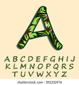 Green forest textured font created in vector/ EPS 10.
High quality and easy to edit, for your Graphic needs.