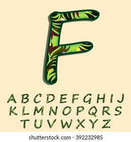 Green forest textured font created in vector/ EPS 10.
High quality and easy to edit, for your Graphic needs.